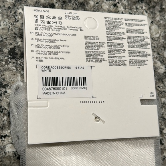 White Sheer Mesh Crew Socks - Picture 5 of 6